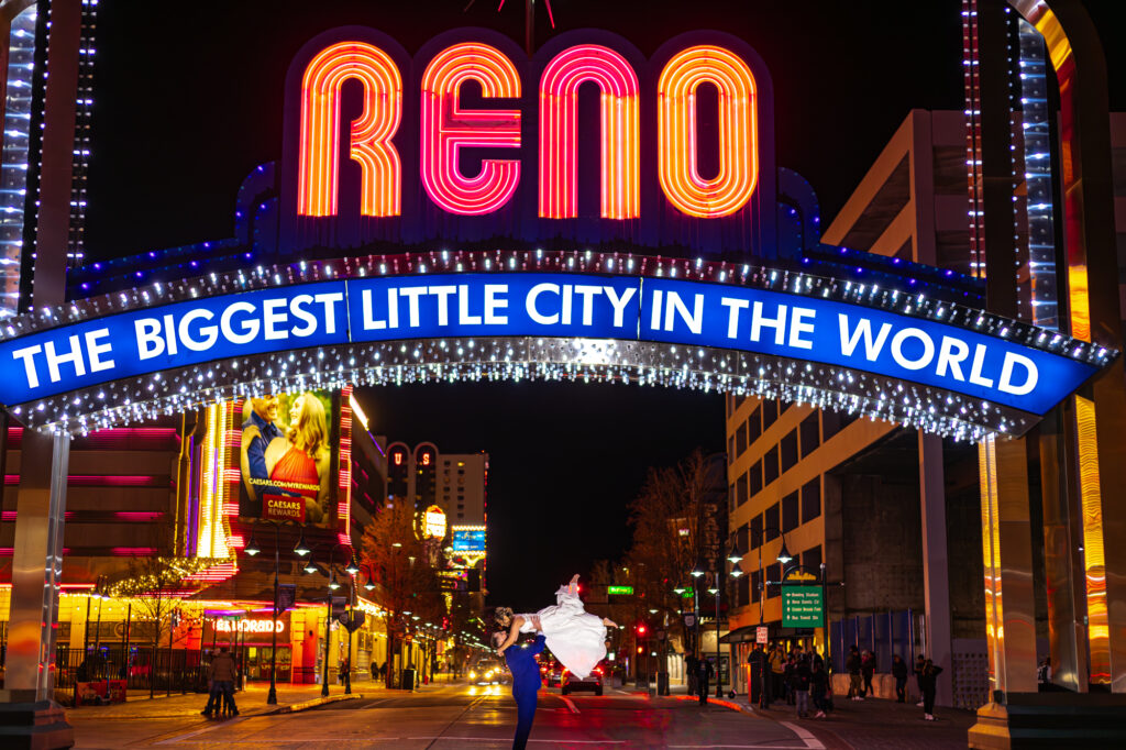 Reno Downtown Wedding Under the arch