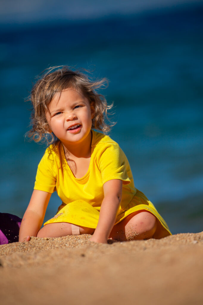 Play in the sand by the Lake to get the perfect portraits