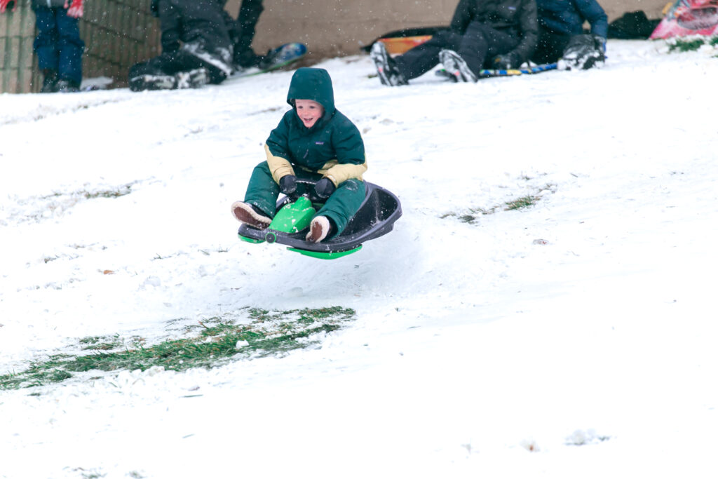 Reno Snow day sledding at McQueen High Hill