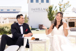 Bride and groom at the Village in south Reno