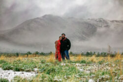 Couple Outside Fallon Mountain Range in the snow, weddings can be anything