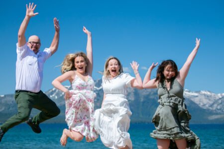 How high can you jump, Lake Tahoe family photos